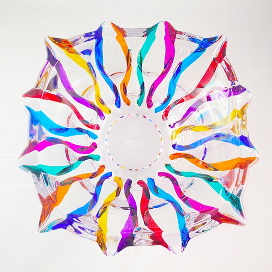 Venetian Glass Ribbon Dish - Handmade in Italy, Colorful Murano Glass Bowl
