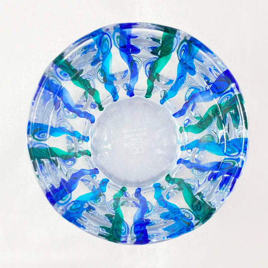 Venetian Glass Ribbon SD Whiskey Tumbler - Handmade in Italy, Colorful Murano Glass Bowl
