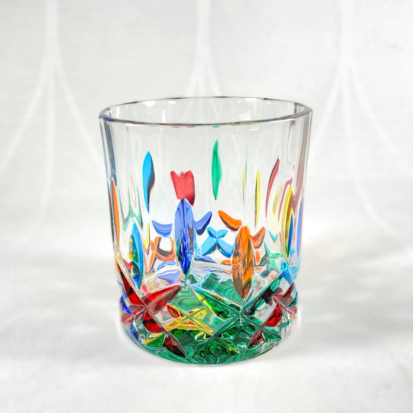 Venetian Glass Small Opera Tumbler - Handmade in Italy, Colorful Murano Glass