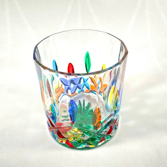 Venetian Glass Small Opera Tumbler - Handmade in Italy, Colorful Murano Glass