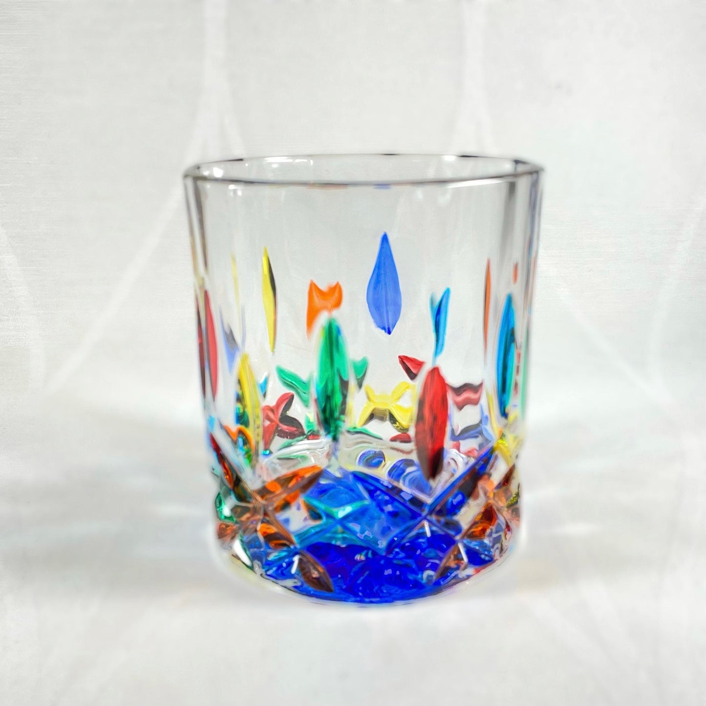 Venetian Glass Small Opera Tumbler - Handmade in Italy, Colorful Murano Glass