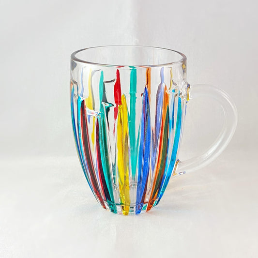 Venetian Glass Timeless Mug - Handmade in Italy, Colorful Murano Glass
