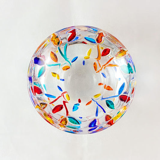 Venetian Glass Tree of Life Votive Holder - Handmade in Italy, Colorful Murano Glass Candle Holder