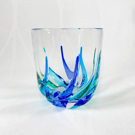 Venetian Glass Stemless Wine Glass - Handmade in Italy, Colorful Murano Glass
