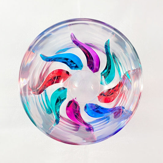 Venetian Glass Trix Stemless Wine Glass - Handmade in Italy, Colorful Murano Glass