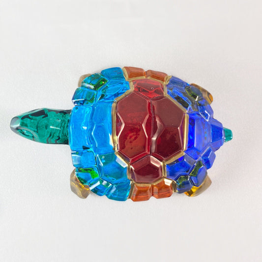 Venetian Glass Turtle - Handmade in Italy, Colorful Murano Glass