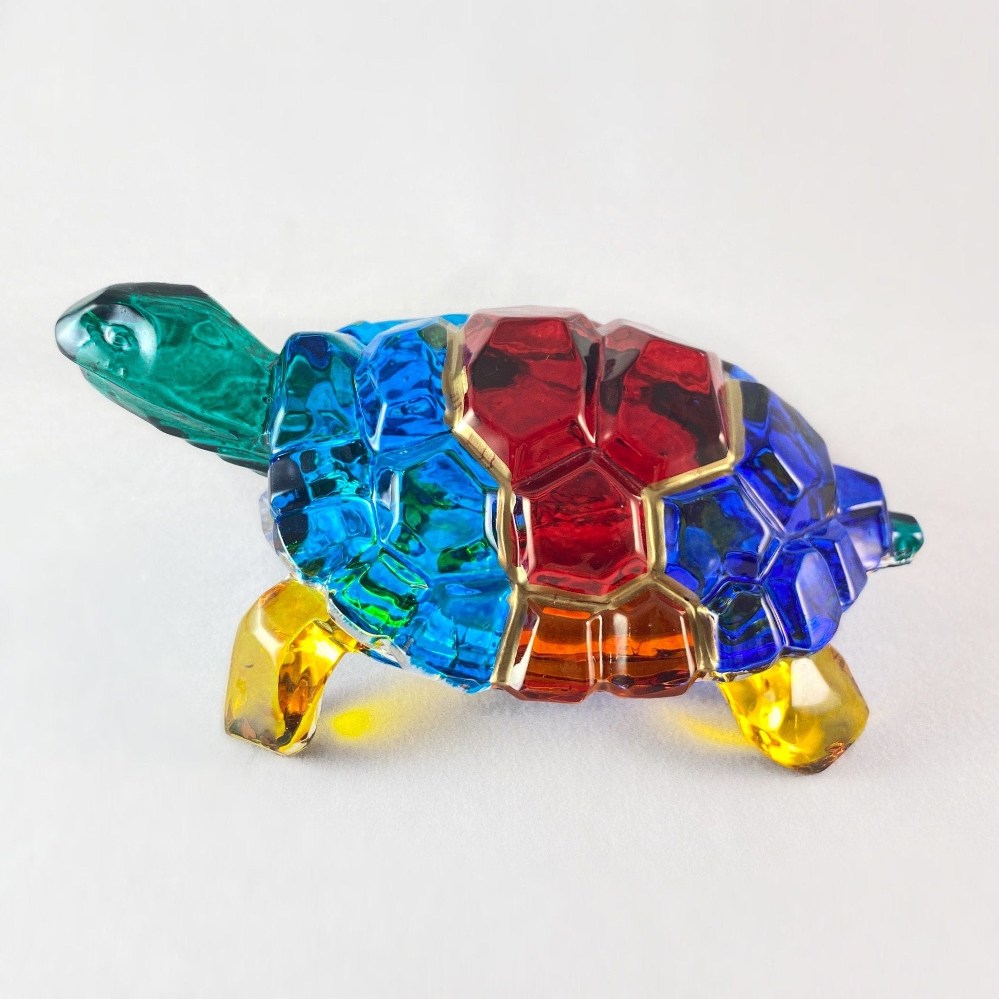Venetian Glass Turtle - Handmade in Italy, Colorful Murano Glass