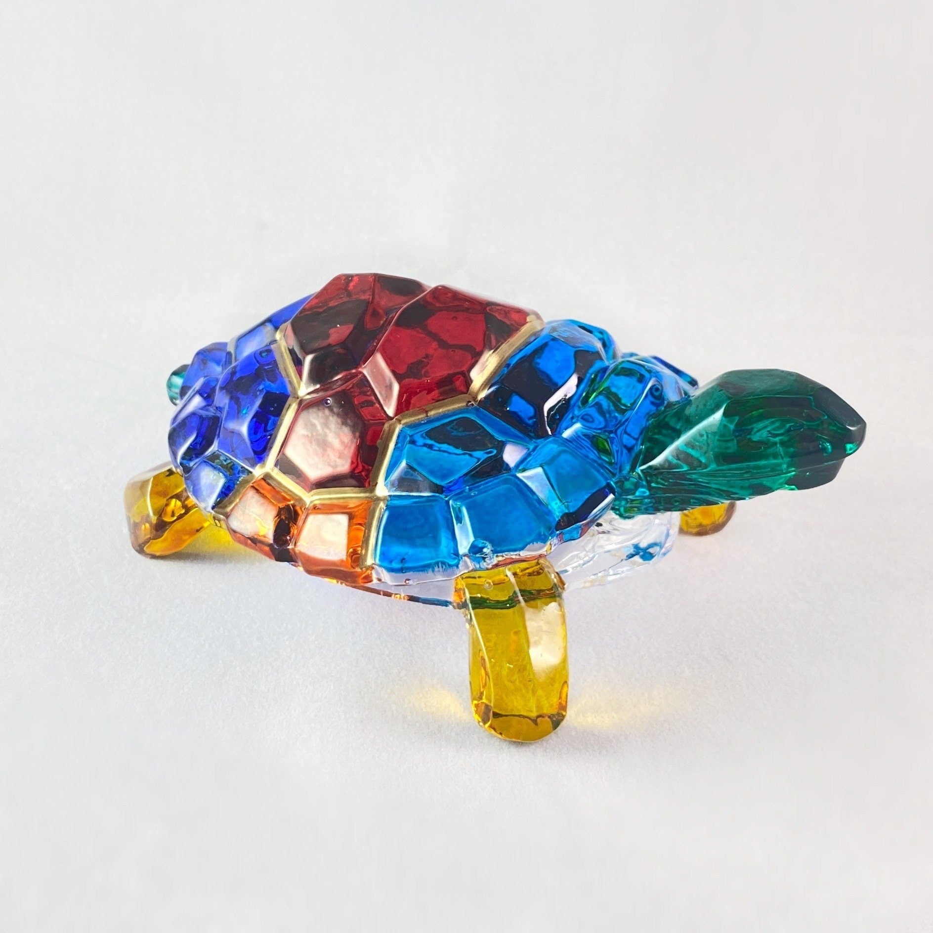 Venetian Glass Turtle - Handmade in Italy, Colorful Murano Glass
