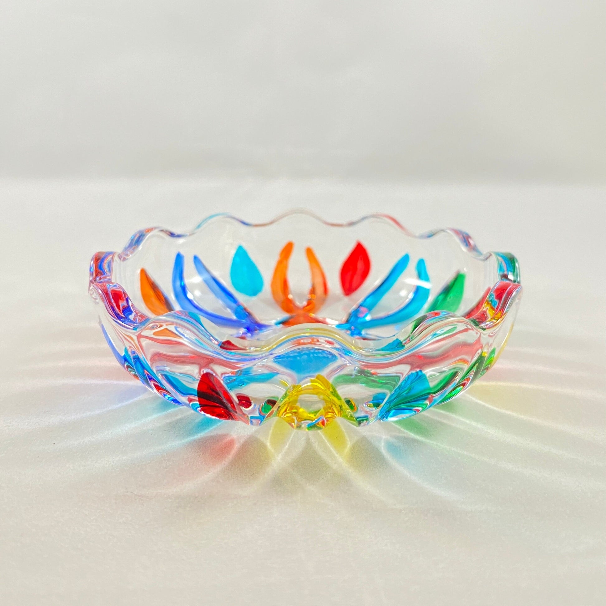 Venetian Glass Votive Holder/Dish - Handmade in Italy, Colorful Murano Glass