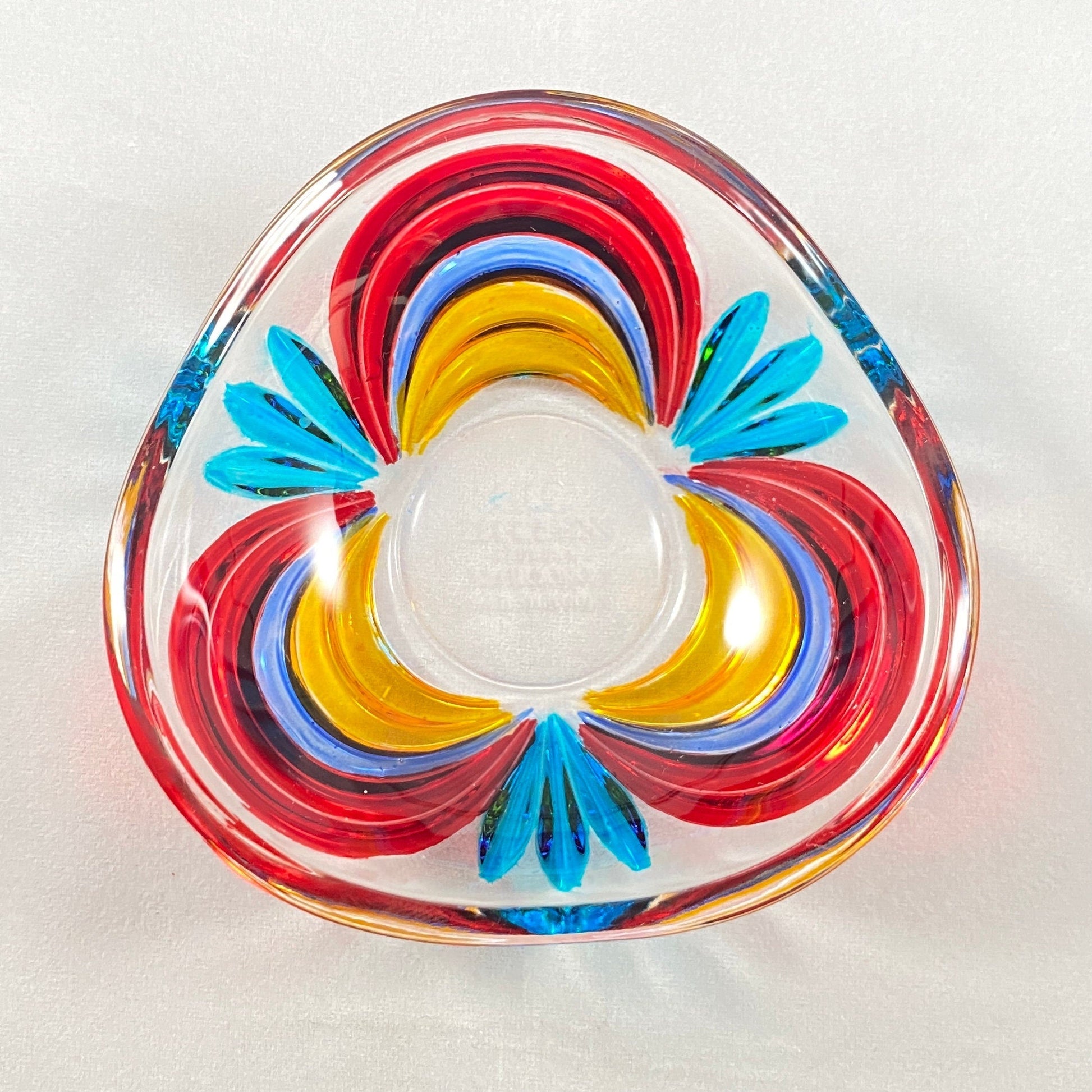 Venetian Glass Votive Holder/Dish - Handmade in Italy, Colorful Murano Glass