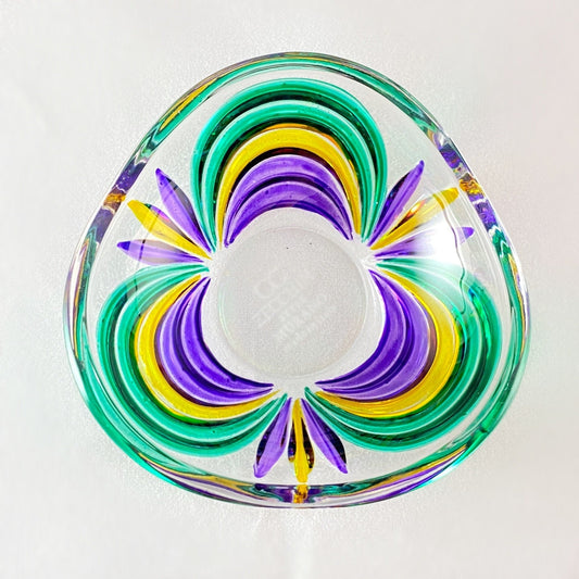 Venetian Glass Votive Holder/Dish - Handmade in Italy, Colorful Murano Glass