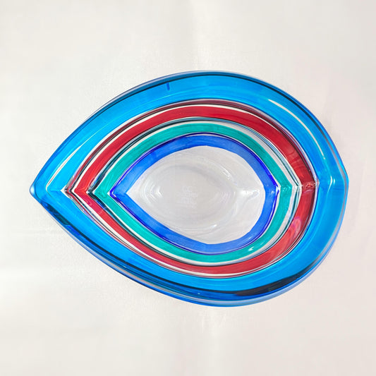 Venetian Glass Wave Dish - Handmade in Italy, Colorful Murano Glass