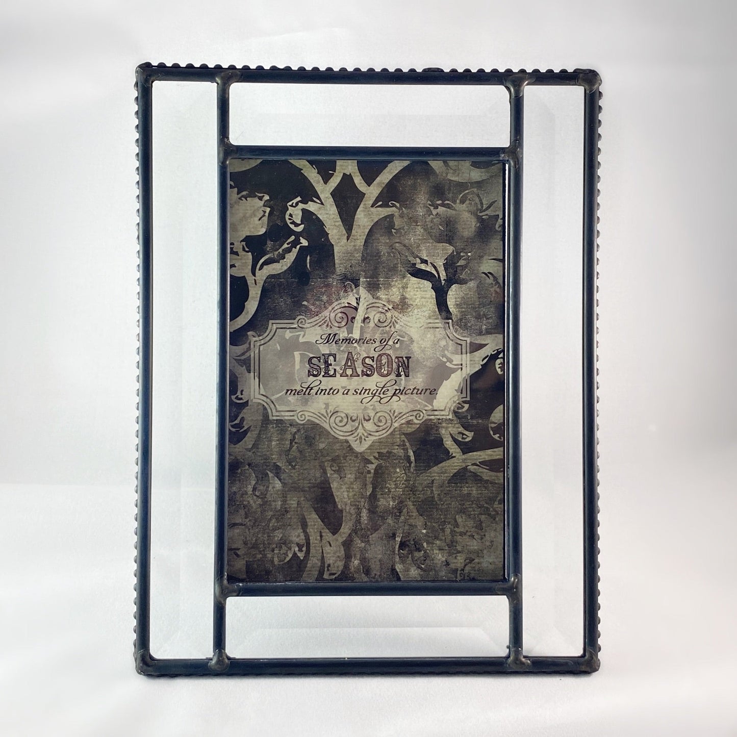 Vertical 5x7 Clear Geometric Glass Picture Frame - Picture