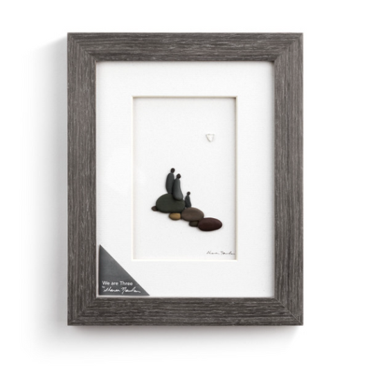 We Are Three Sharon Nowlan Pebble Art - Gray