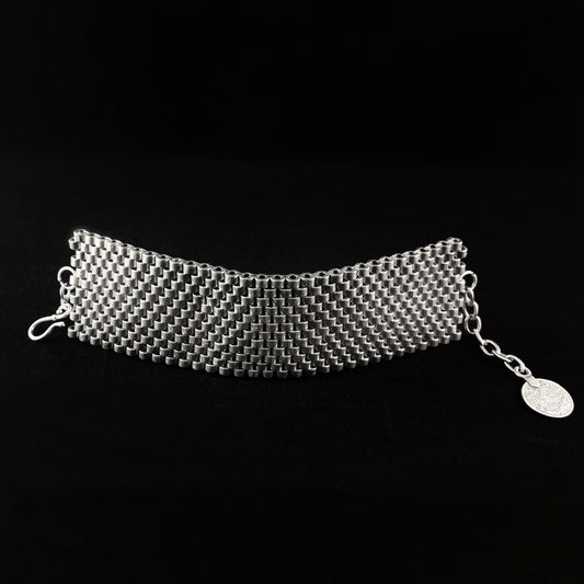 Wide Silver Cuff Bracelet, Handmade, Nickel Free
