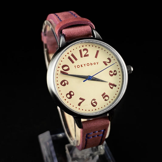 Women’s Watch Trail Red Leather Band Silver Case - TOKYObay