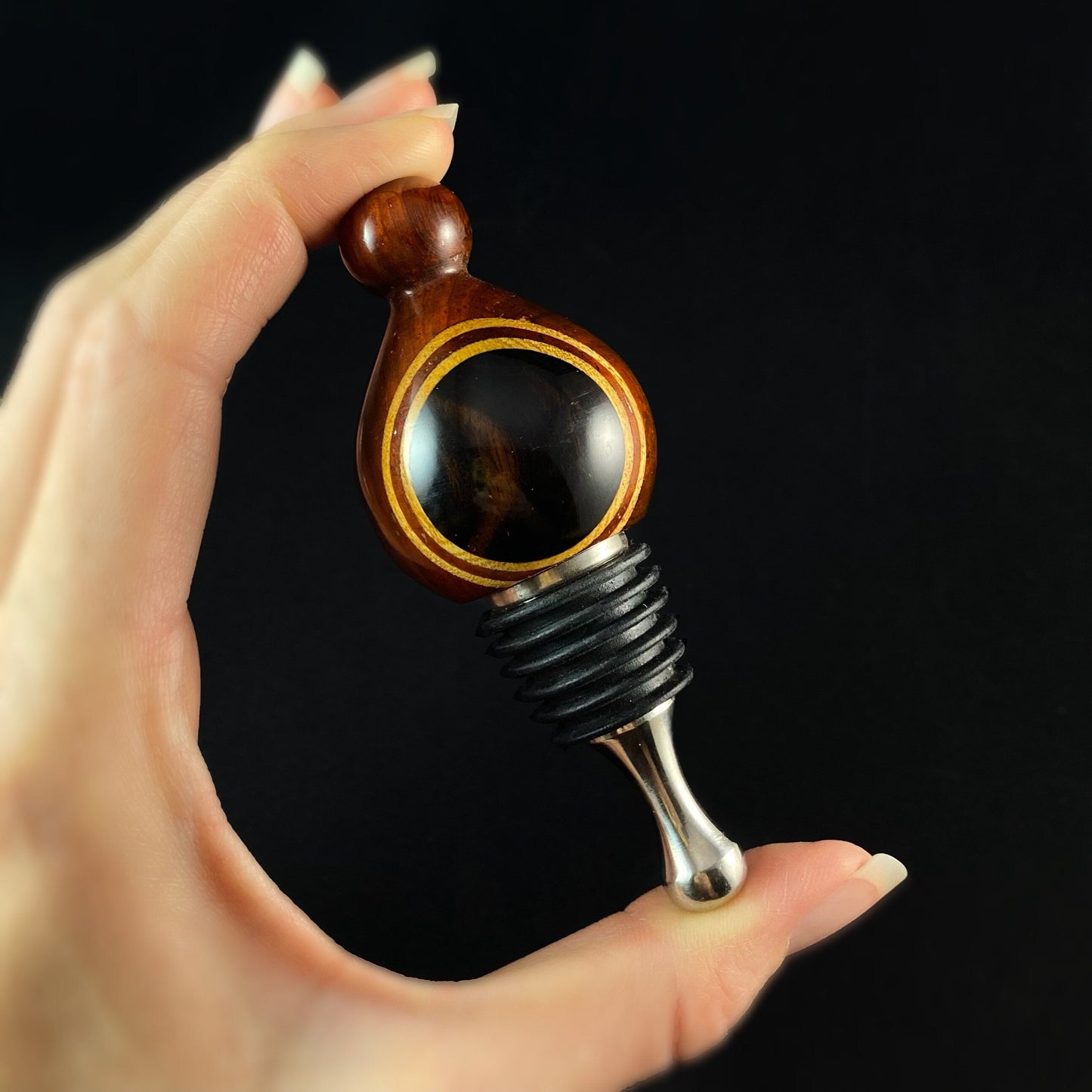 Wooden Wine Bottle Stopper - Gift for Wine Lovers