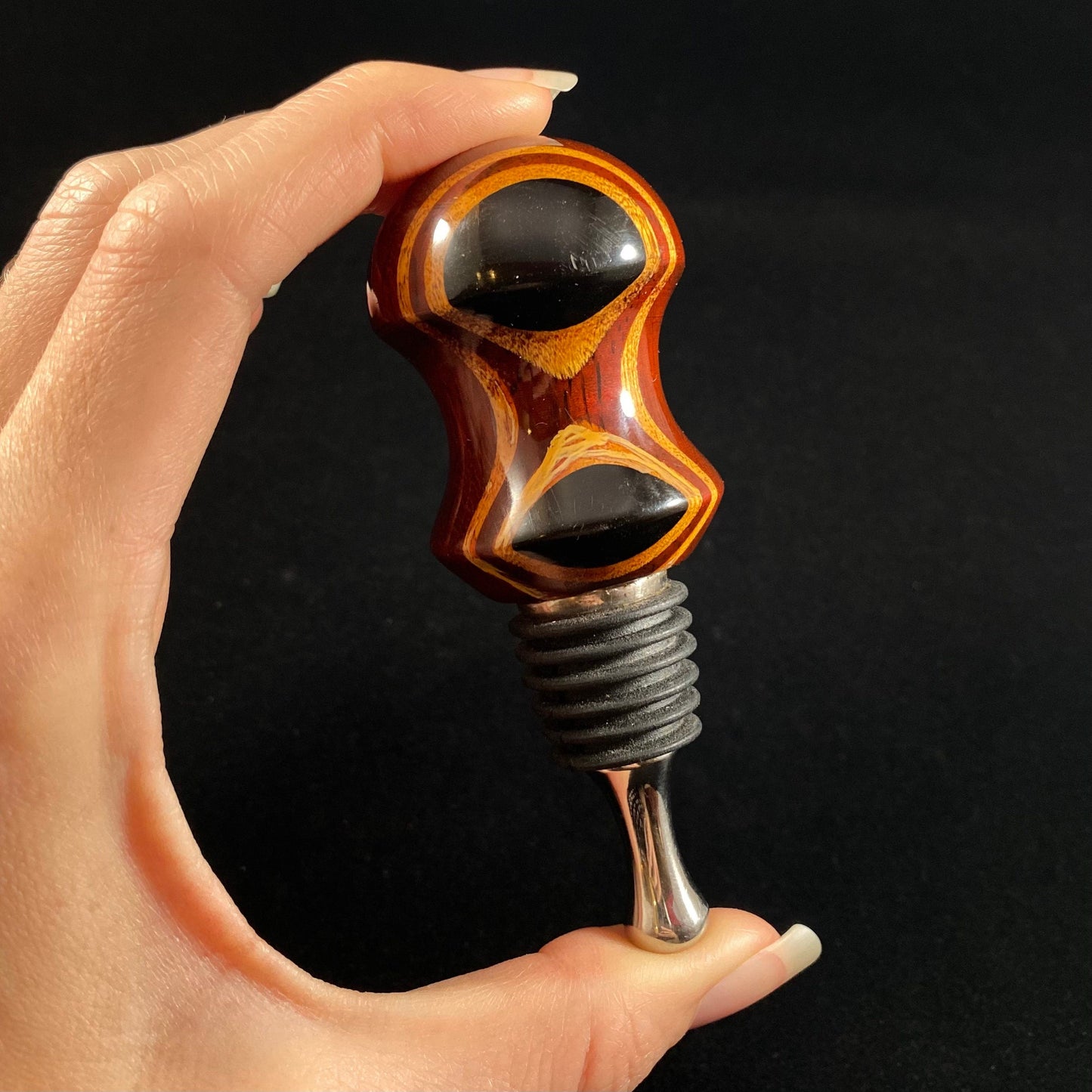 Wooden Wine Bottle Stopper - Gift for Wine Lovers