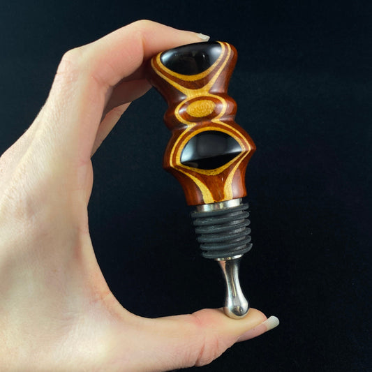Wooden Wine Bottle Stopper - Gift for Wine Lovers