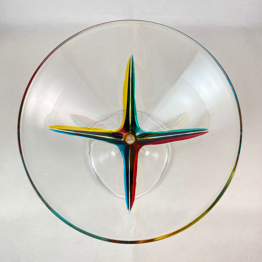 Yellow Stem Venetian Glass Martini Glass - Handmade in Italy, Colorful Murano Glass