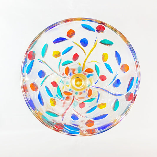 Yellow Stem Tree of Life Venetian Glass Wine Glass - Handmade in Italy, Colorful Murano Glass