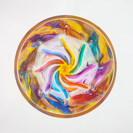 Yellow Stem Trix Venetian Glass Champagne Flute - Handmade in Italy, Colorful Murano Glass