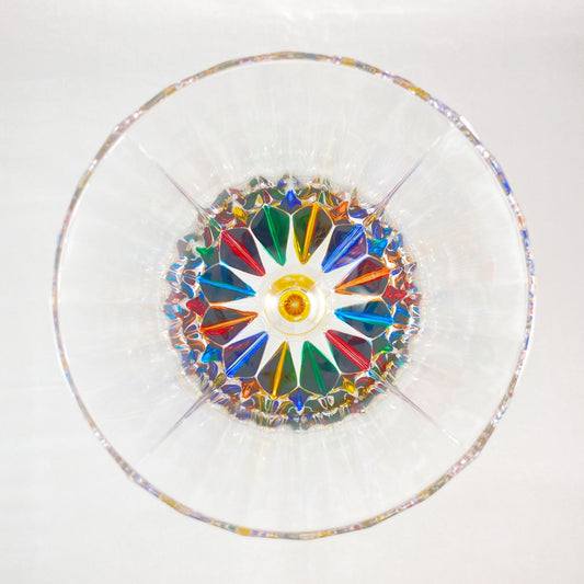 Yellow Stem Venetian Glass Adagio Clarity Wine Glass - Handmade in Italy, Colorful Murano Glass