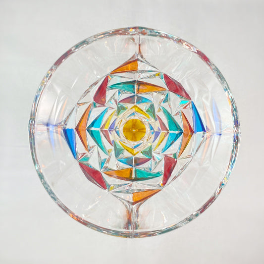 Yellow Stem Venetian Glass Glacier Wine Glass - Handmade in Italy, Colorful Murano Glass