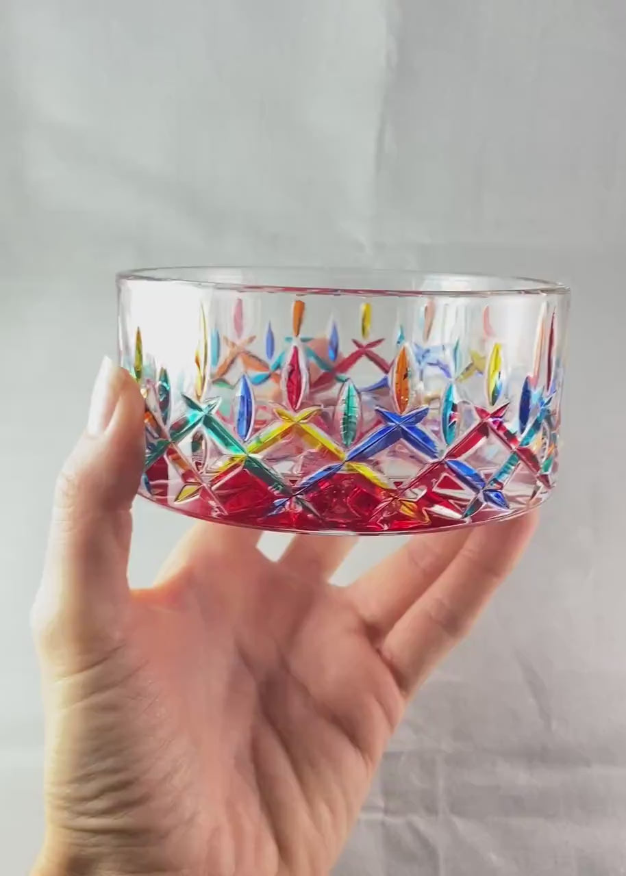 Venetian Glass Opera Dish - Handmade in Italy, Colorful Murano Glass Bowl