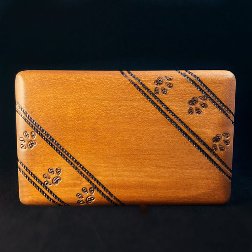 Paw Print Handmade Hinged Rectangle Wooden Treasure Box