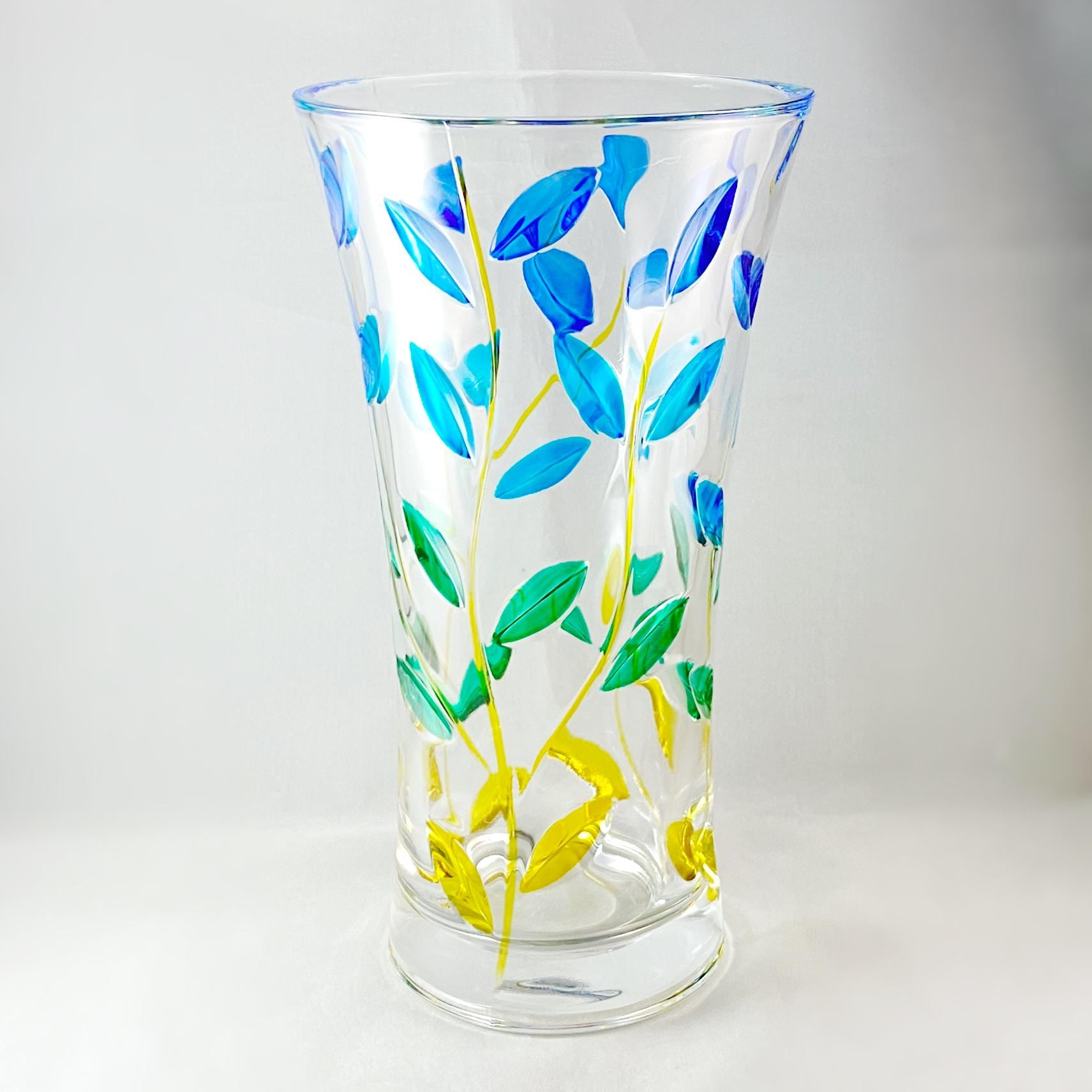 10 Inch Tree of Life Venetian Glass Vase - Handmade in Italy, Colorful Murano Glass Vase