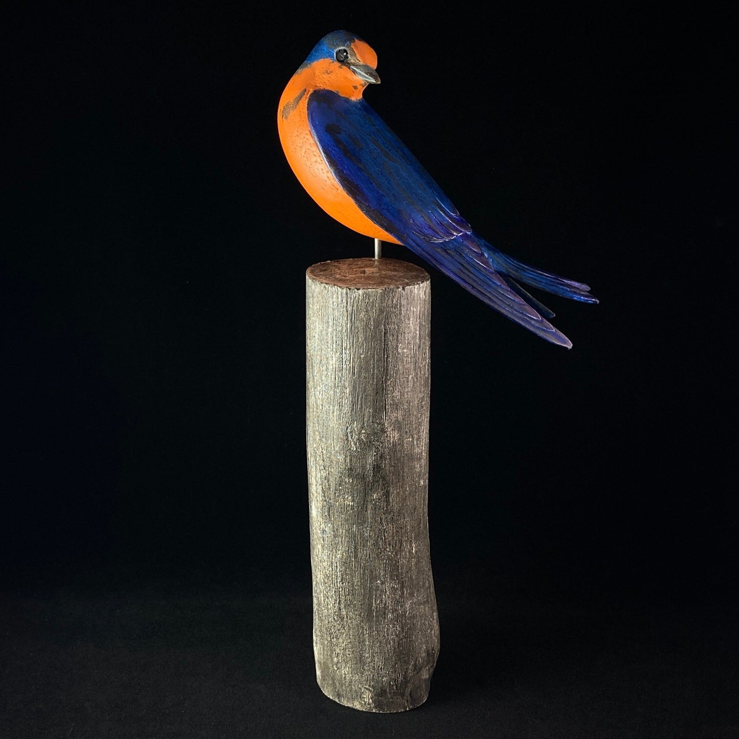 11 Inch Handmade, Hand-painted Wooden Barn Swallow