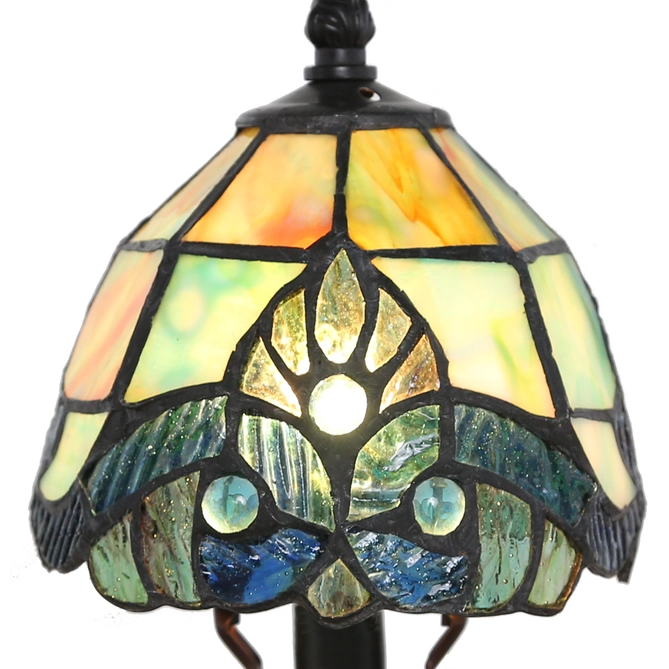 12" Multicolor Mini Tiffany Style Accent Lamp - Cathedral - Northern ...