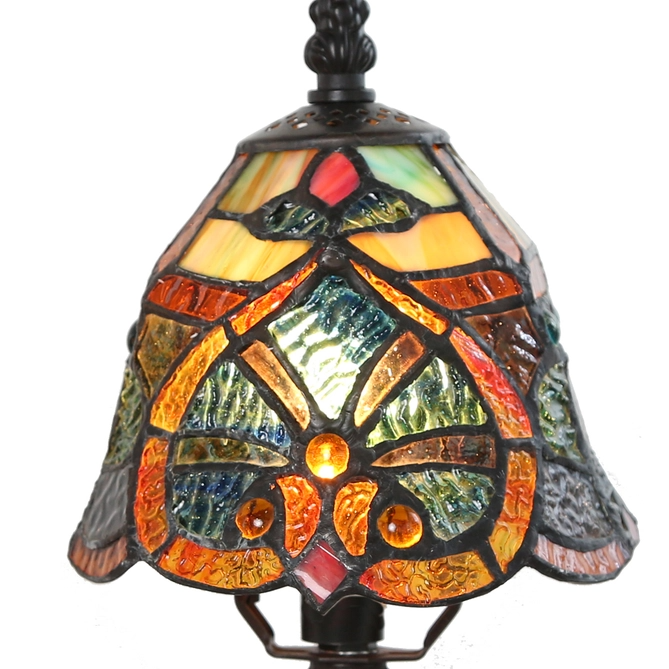 12’ Multicolor Mini Tiffany Style Accent Lamp - Webbed Heart