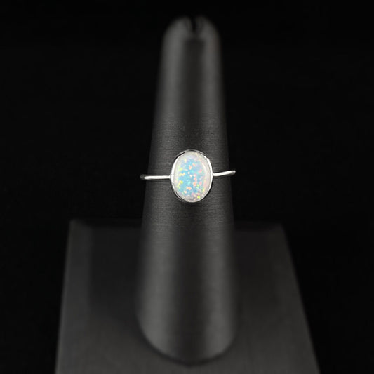 1920s Style Oval Opal Ring - Size 7