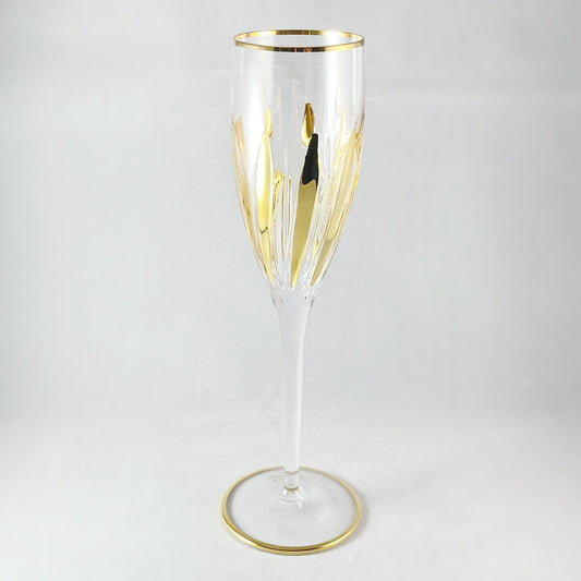 24 Kt Gold Venetian Incantos Champagne Flute  - Handmade in Italy, Colorful Murano Glass