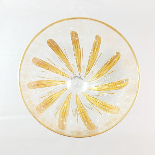 24kt Gold Incanto Venetian Glass Wine Glass - Handmade in Italy, Colorful Murano Glass
