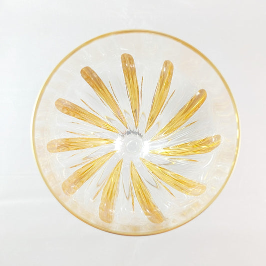 24kt Gold Incanto Venetian Glass Wine Glass - Handmade in Italy, Colorful Murano Glass