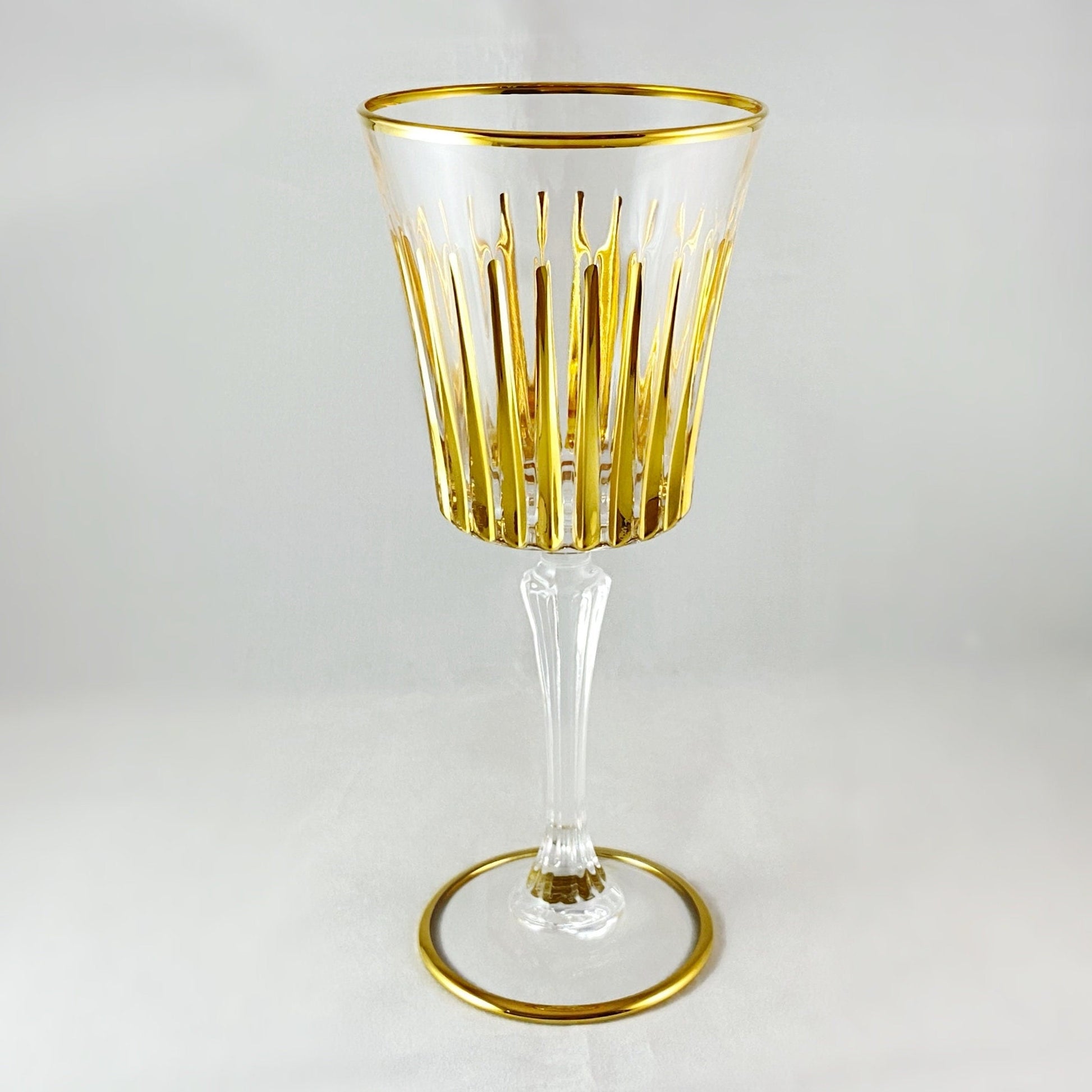 24kt Gold Venetian Glass Timeless Wine Glass - Handmade in Italy, Colorful Murano Glass