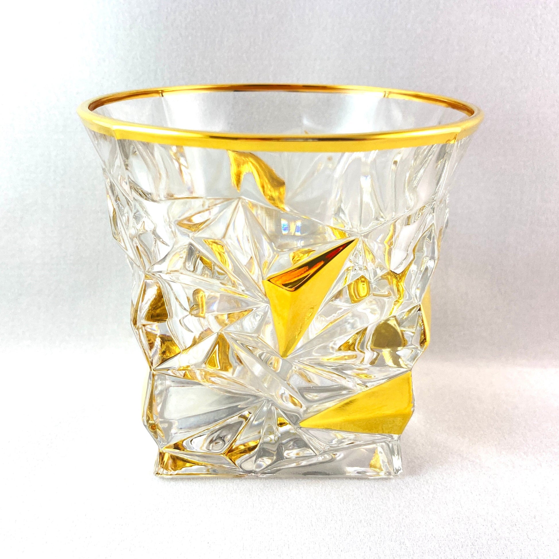 24kt Gold Venetian Glass Whiskey Glass - Handmade in Italy, Colorful Murano Glass
