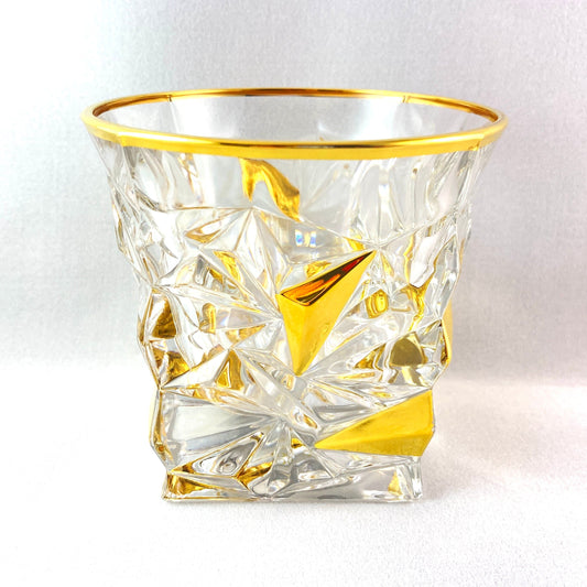 24kt Gold Venetian Glass Whiskey Glass - Handmade in Italy, Colorful Murano Glass