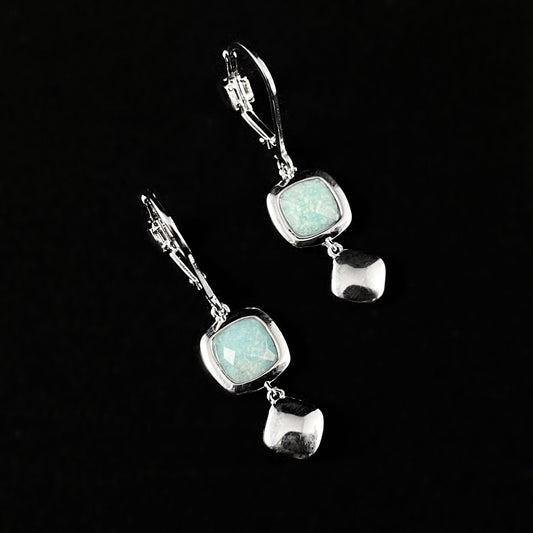 925 Sterling Silver and Amazonite Drop Earrings - Elle