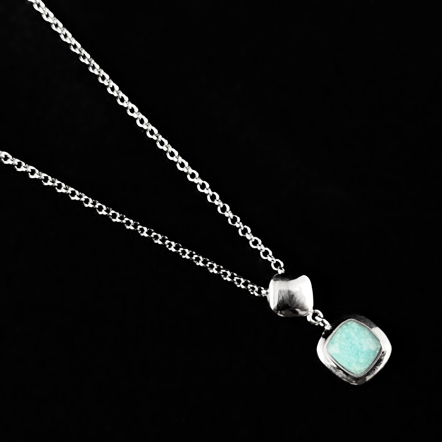 925 Sterling Silver and Amazonite Pendant - Elle Jewelry