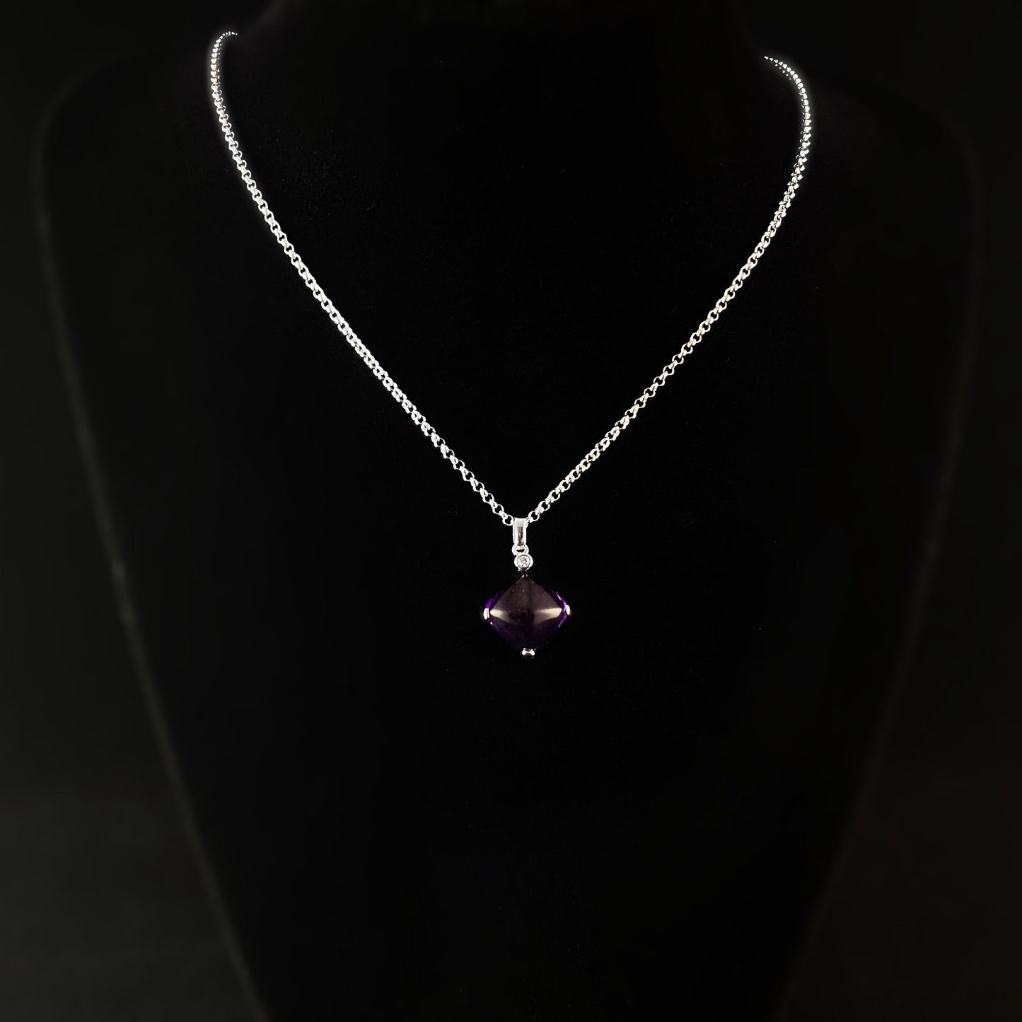925 Sterling Silver and Amethyst Pendant - Elle Jewelry