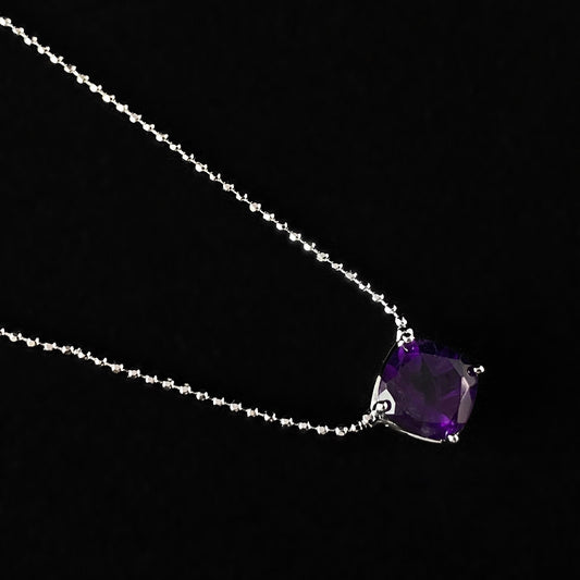 925 Sterling Silver and Amethyst Pendant - Elle Jewelry