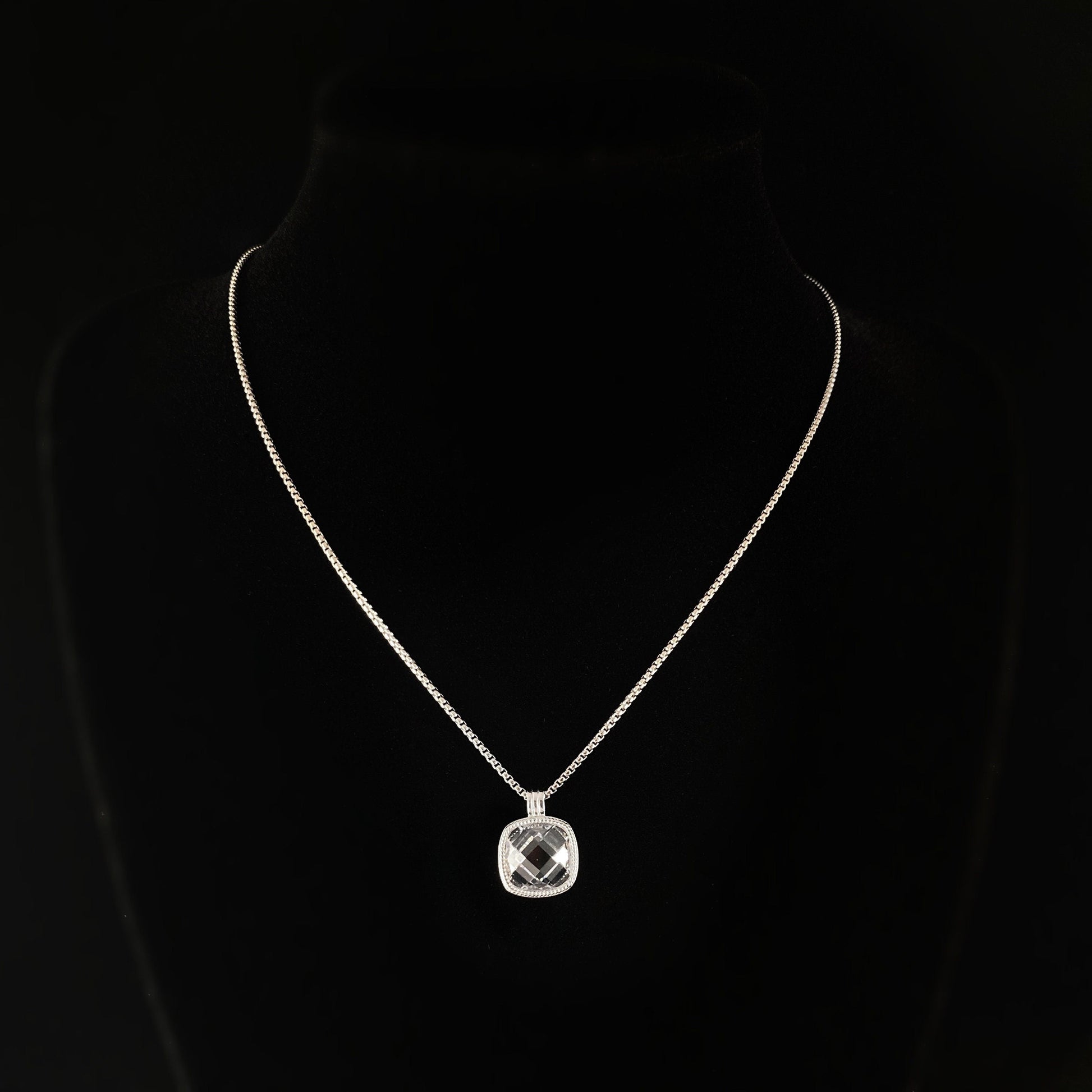 925 Sterling Silver and CZ Crystal Pendant - Elle Jewelry