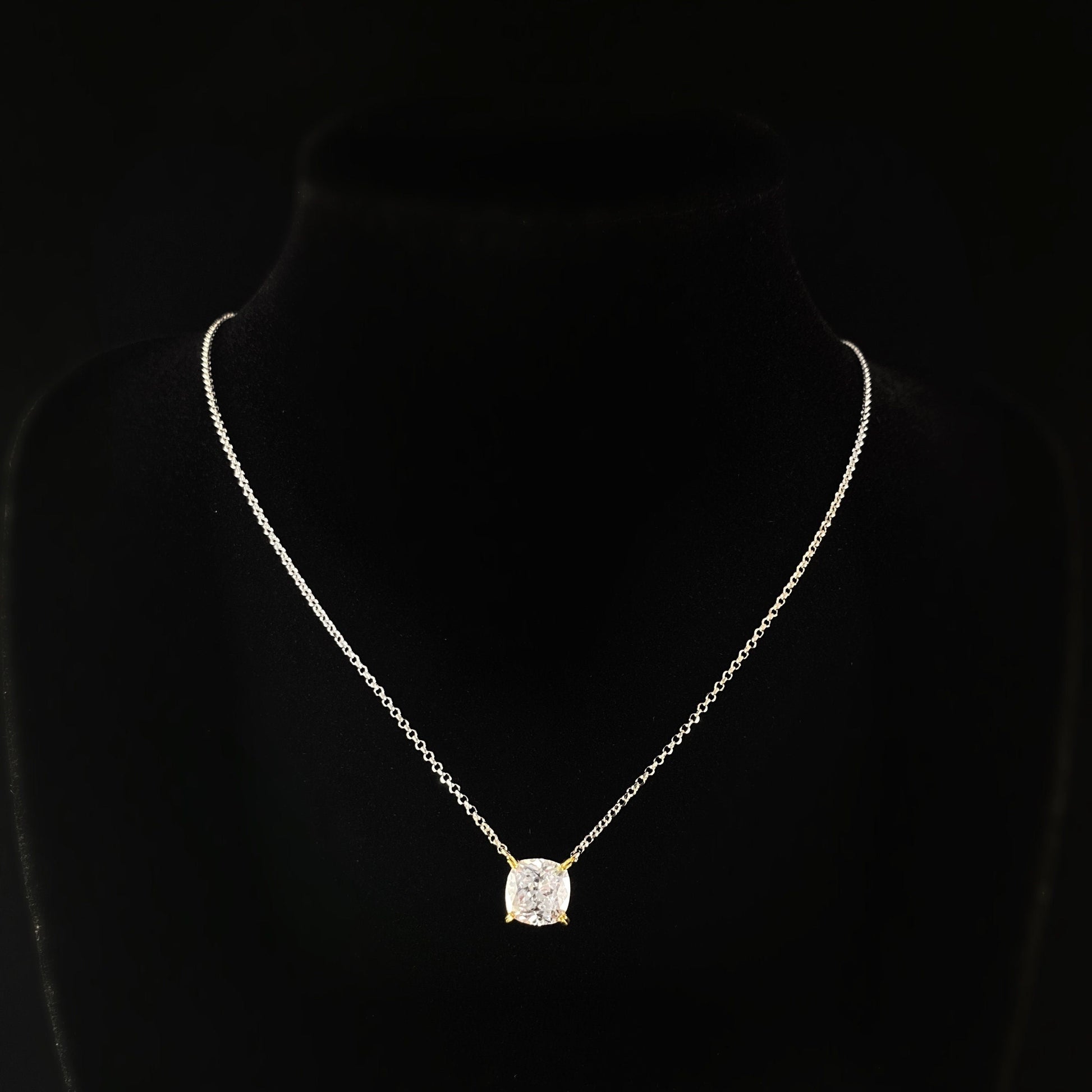 925 Sterling Silver and CZ Crystal Pendant with 18 Carat Yellow Gold Plated Silver Setting  - Elle Jewelry