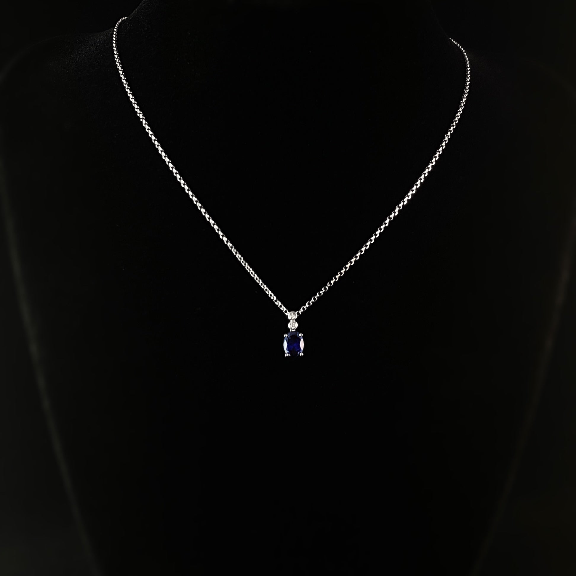 925 Sterling Silver and Sapphire Pendant - Elle Jewelry