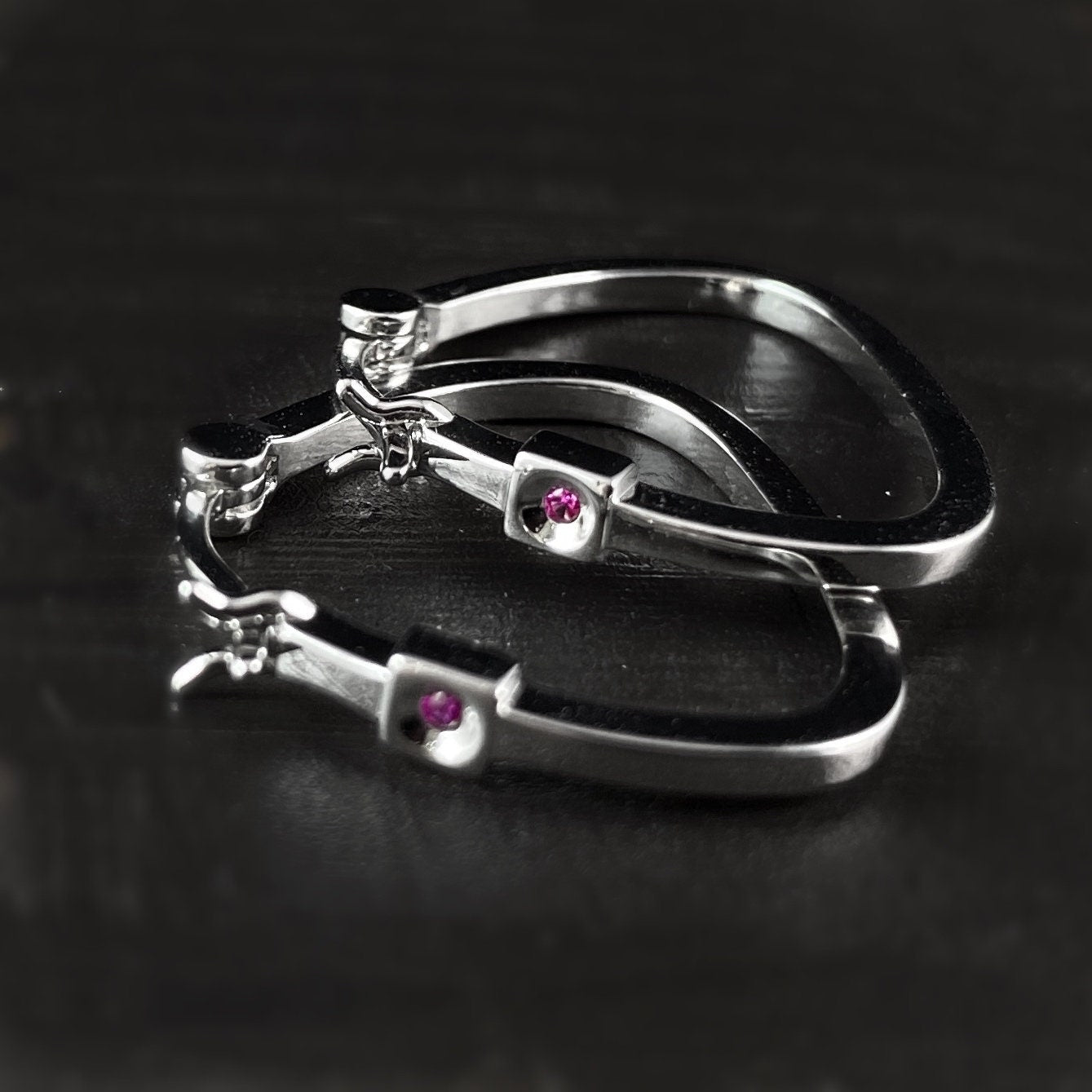 925 Sterling Silver Flat Bottom Hoop Earrings  - Elle Jewelry