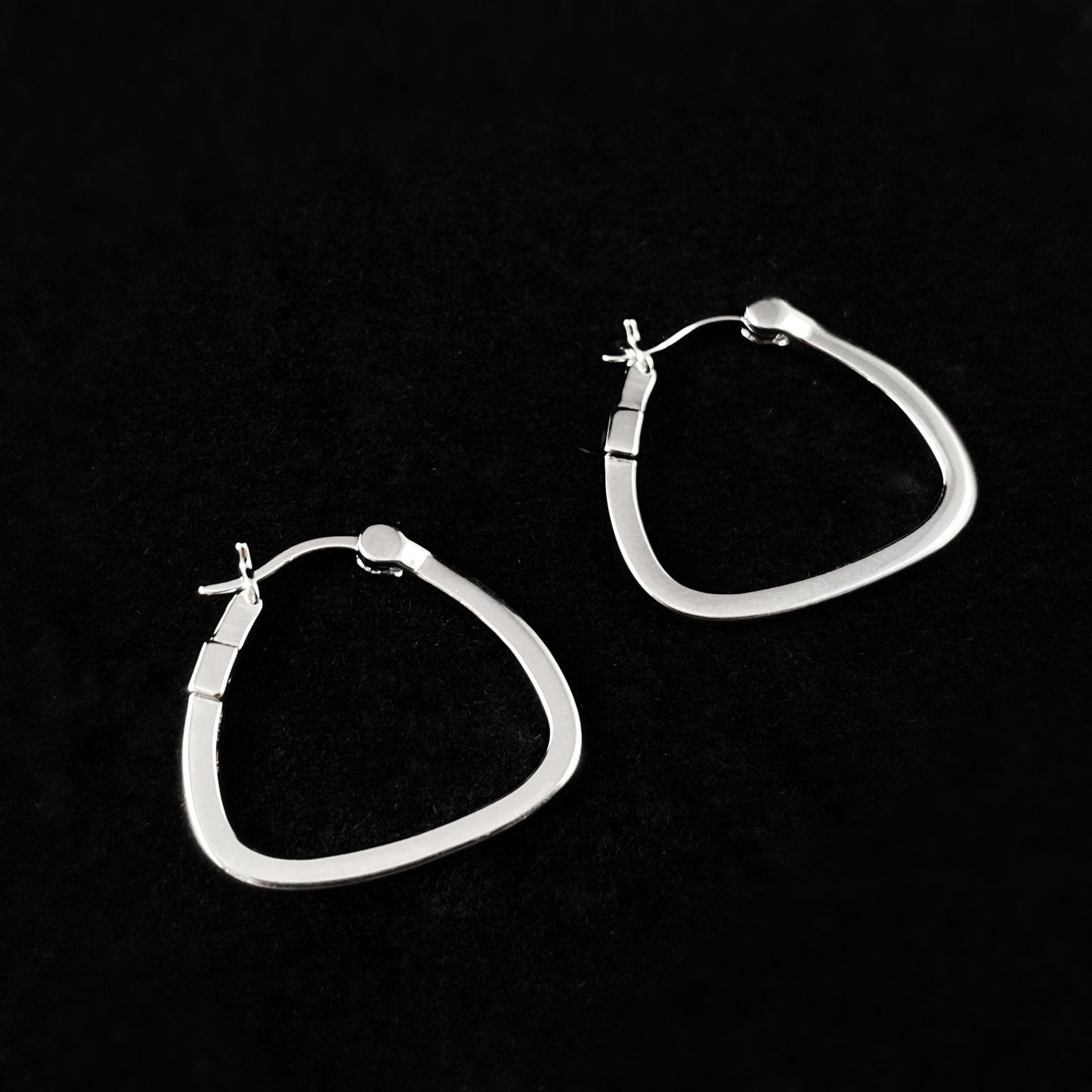 925 Sterling Silver Flat Bottom Hoop Earrings  - Elle Jewelry